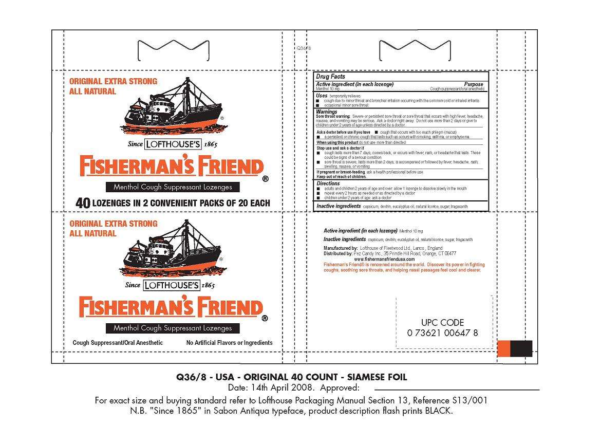 Original Extra Strong All Natural Fishermans Friend Menthol Cough Suppressant
